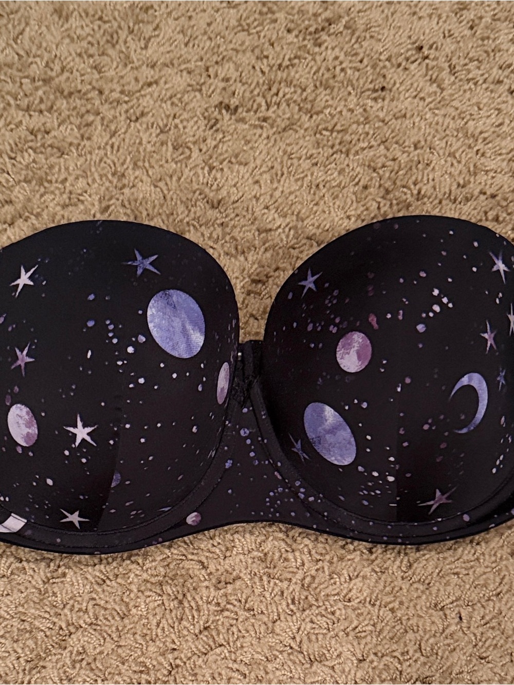 Torrid Strapless Bra with Purple Moon & Star Print